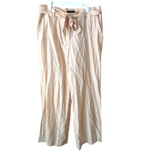 Talbots Heritage 100% Silk Wide Leg Cream Pants Size 16